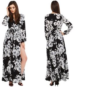 Ark & co floral black and white maxi dress